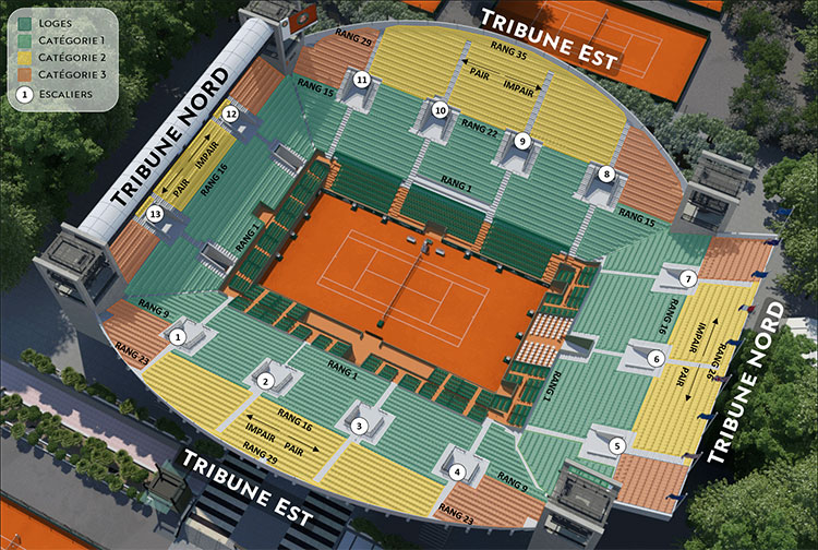 Suzanne Lenglen Court Seating Chart